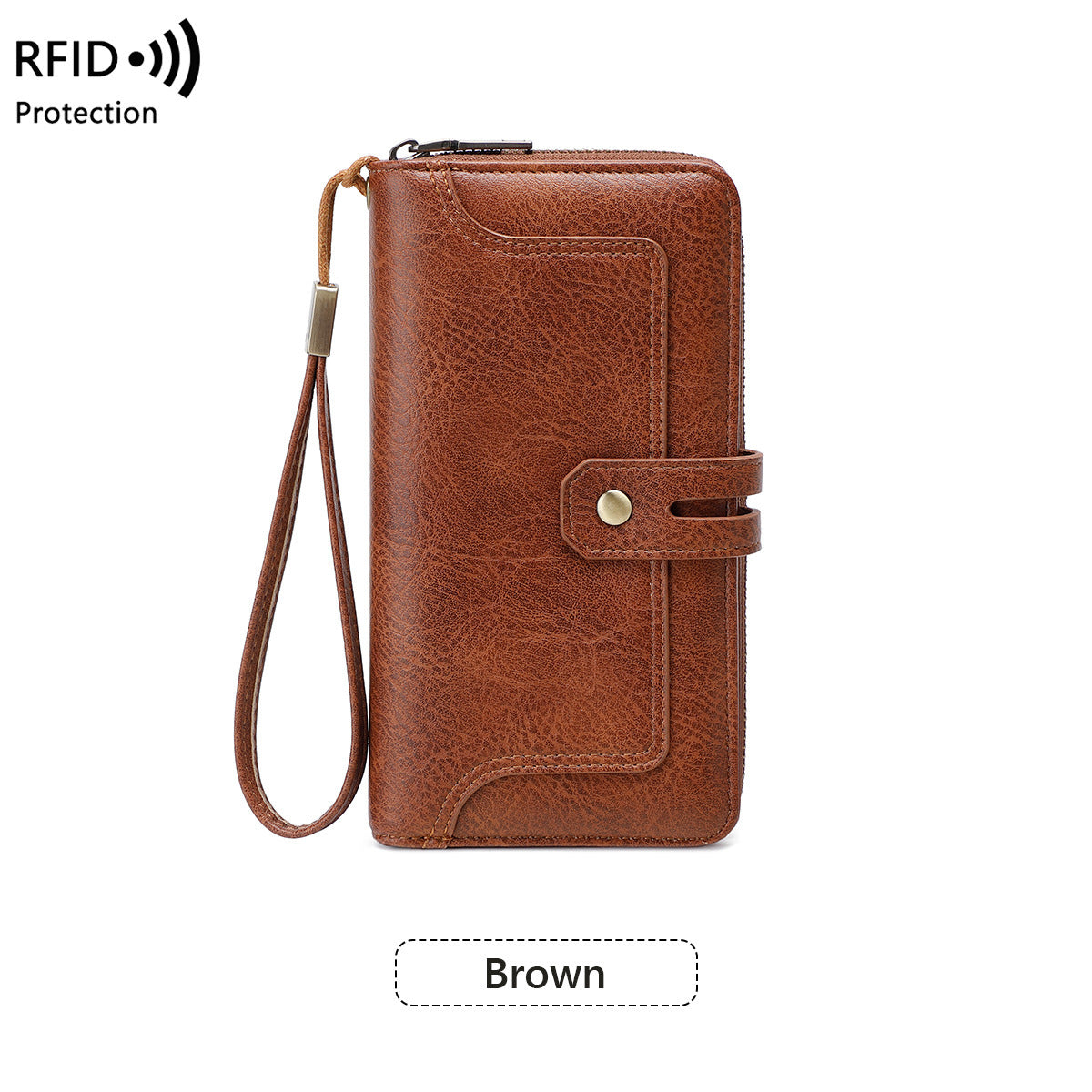 Women's Swiping Printing Contrast Color Retro Long Ladies Wallet