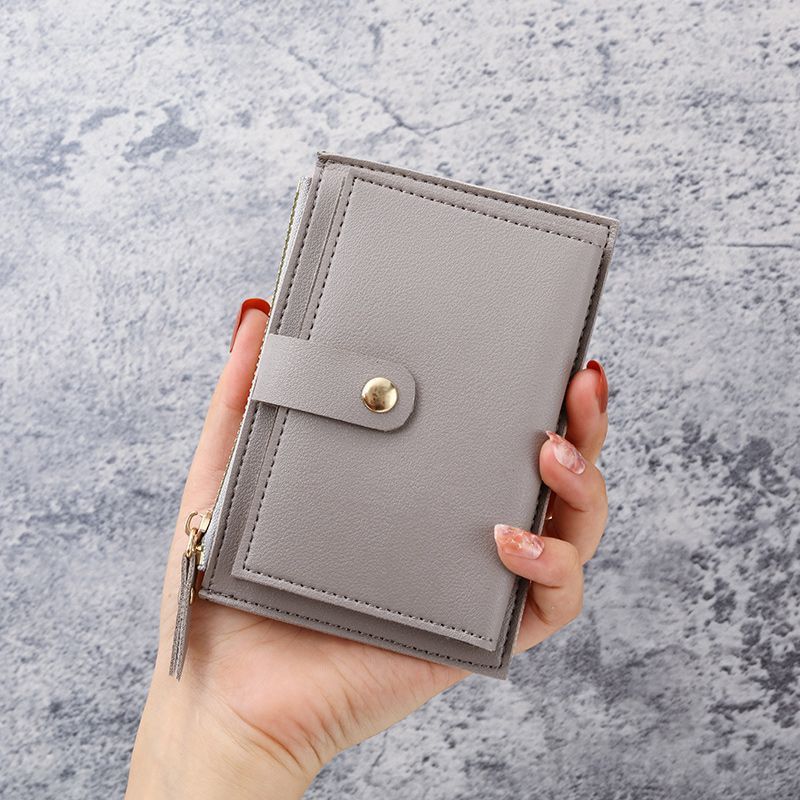 Charming Short Simple Zipper Multiple Slots Purses