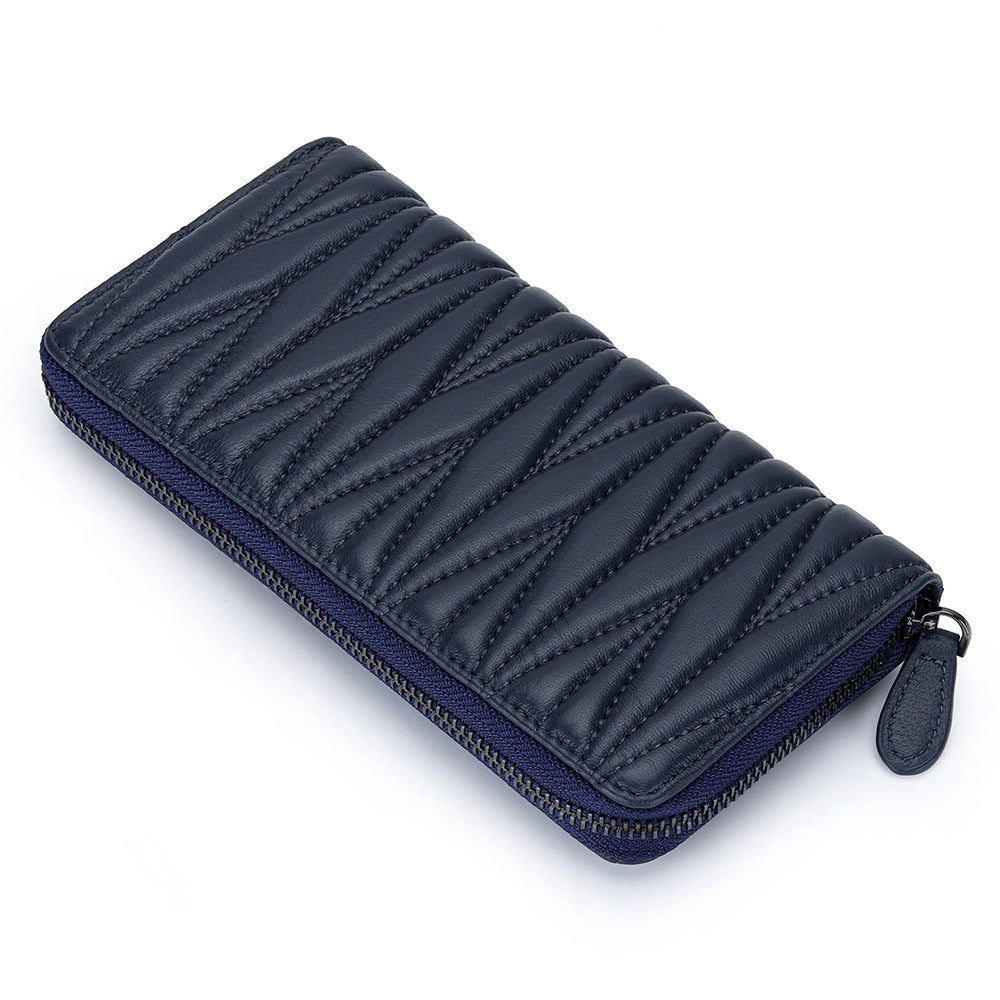 Women's Long Genuine Leather Multiple Slots Sheepskin Large Ladies Wallets