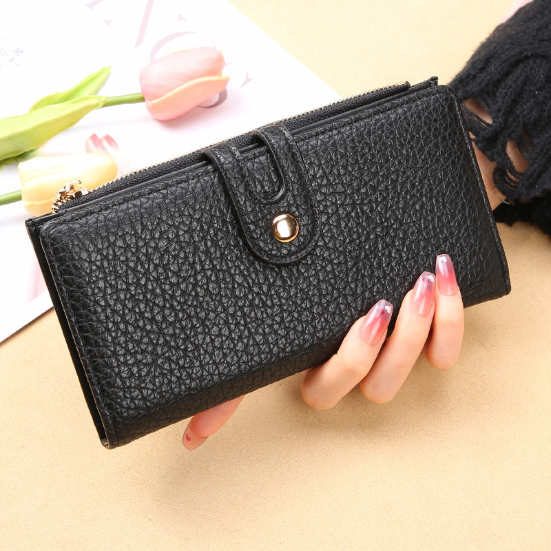 Women's Long Multiple Slots Single Zipper Ladies Wallet