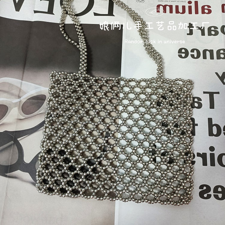 Electroplated Bead Sier Fashion Beaded Pearl Shoulder Bags
