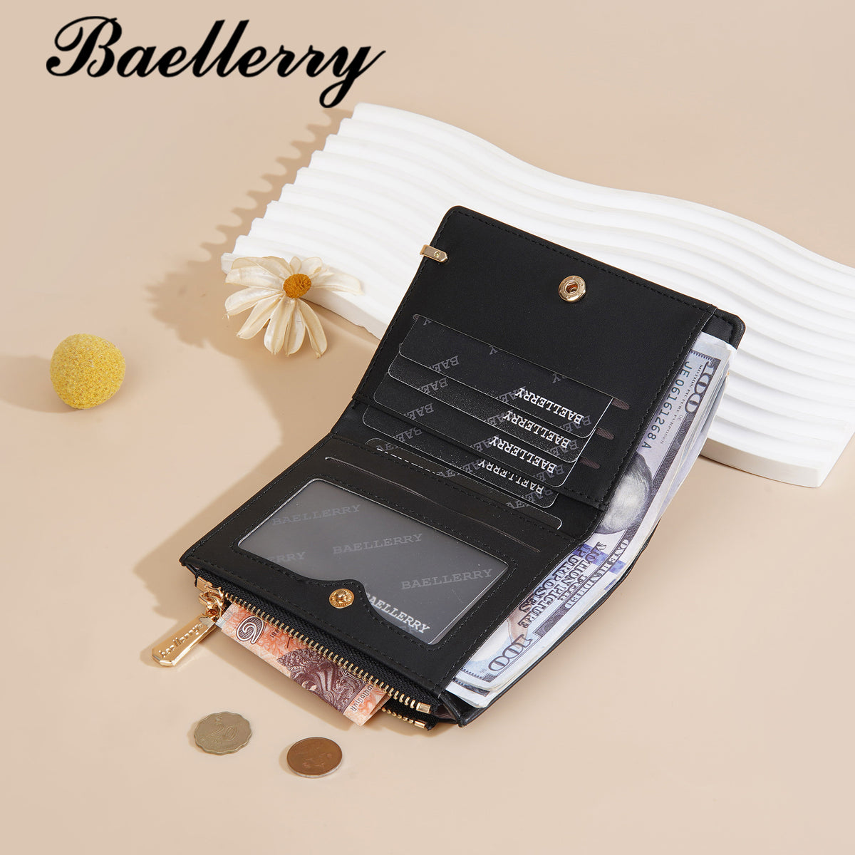 Women's Short Frosted Fashion Zipper For Coin Purses
