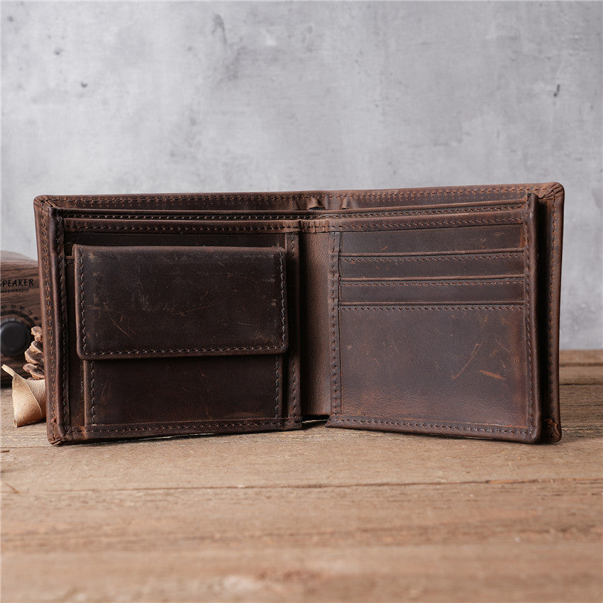 Men's Stylish Pretty Retro Leather Short Men's Wallets