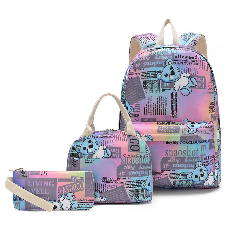 Children's Primary Three-piece Suit Dinosaur Printed Elementary School Students' Schoolbags