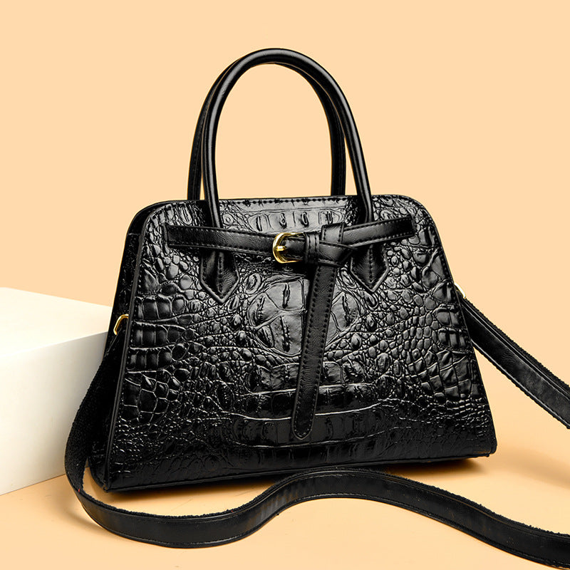 Large Fashion Simple Crocodile Pattern Capacity Women's Handbag