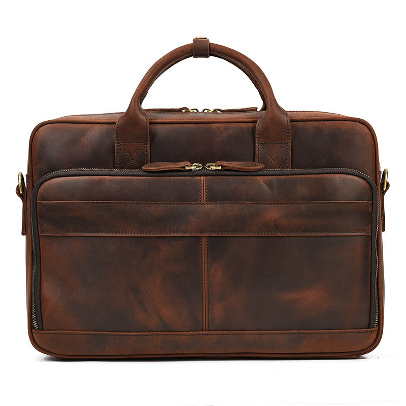 Men's Crazy Horse Leather Inch First Layer Men's Briefcases