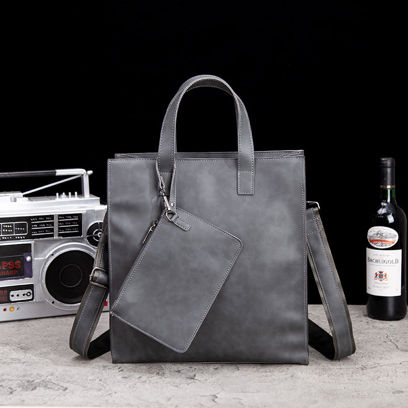 Men's Crazy Horse Leather Multifunctional Large Capacity Men's Handbags