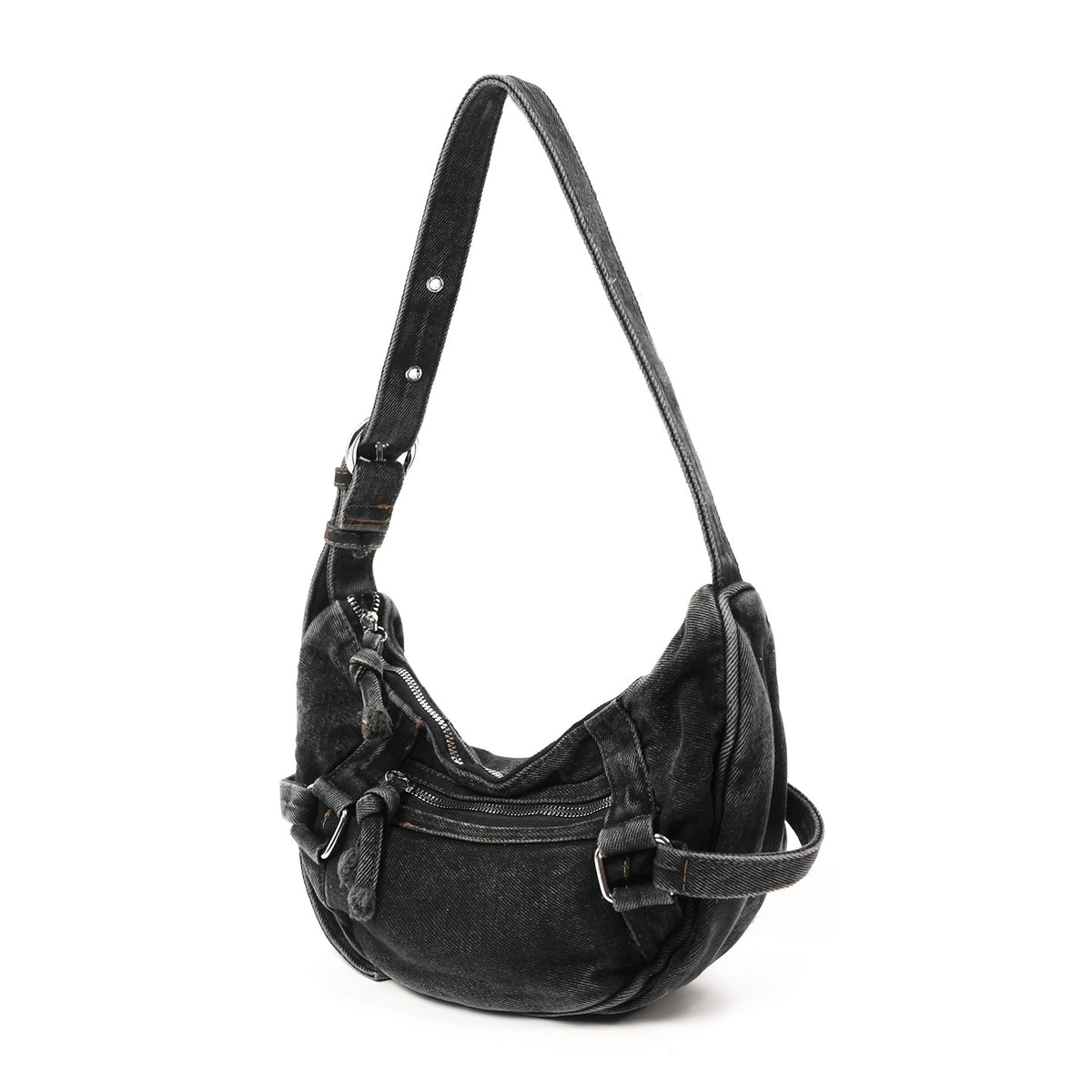 Women's Korean Fashion Dumpling Leisure Washed-out Denim Women's Messenger Bag