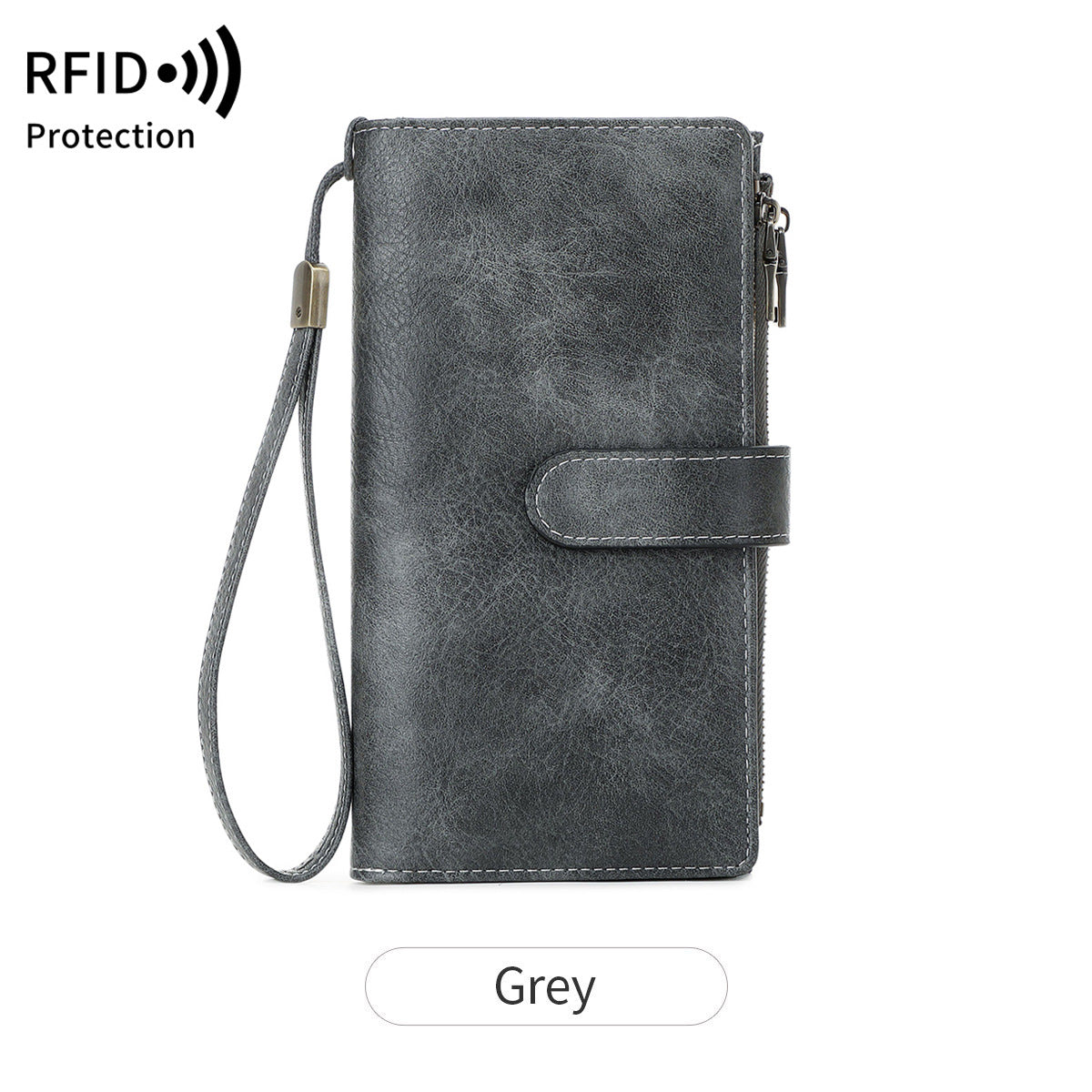 Long Retro Lady's Solid Color Portable Handbags