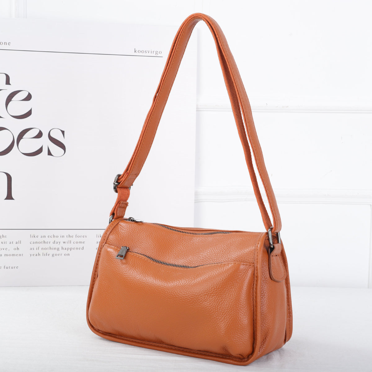 Women's First Layer Leather Large Capacity Beauty Fashion Simple Practical Soft Bags