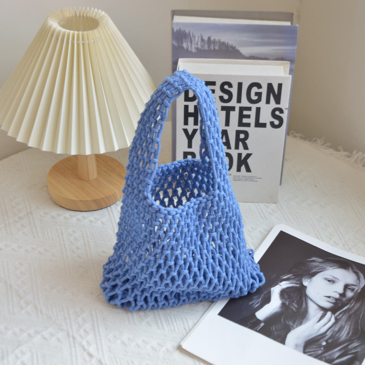 Handmade Woven Cotton String Hollow Style Fresh Bags