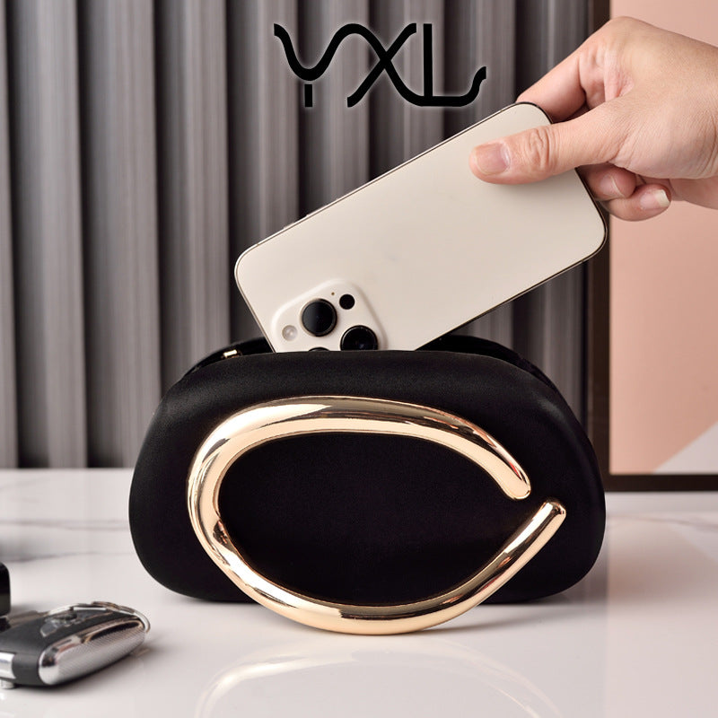 Round Box Dinner Vintage Gold Clutch Evening Bags