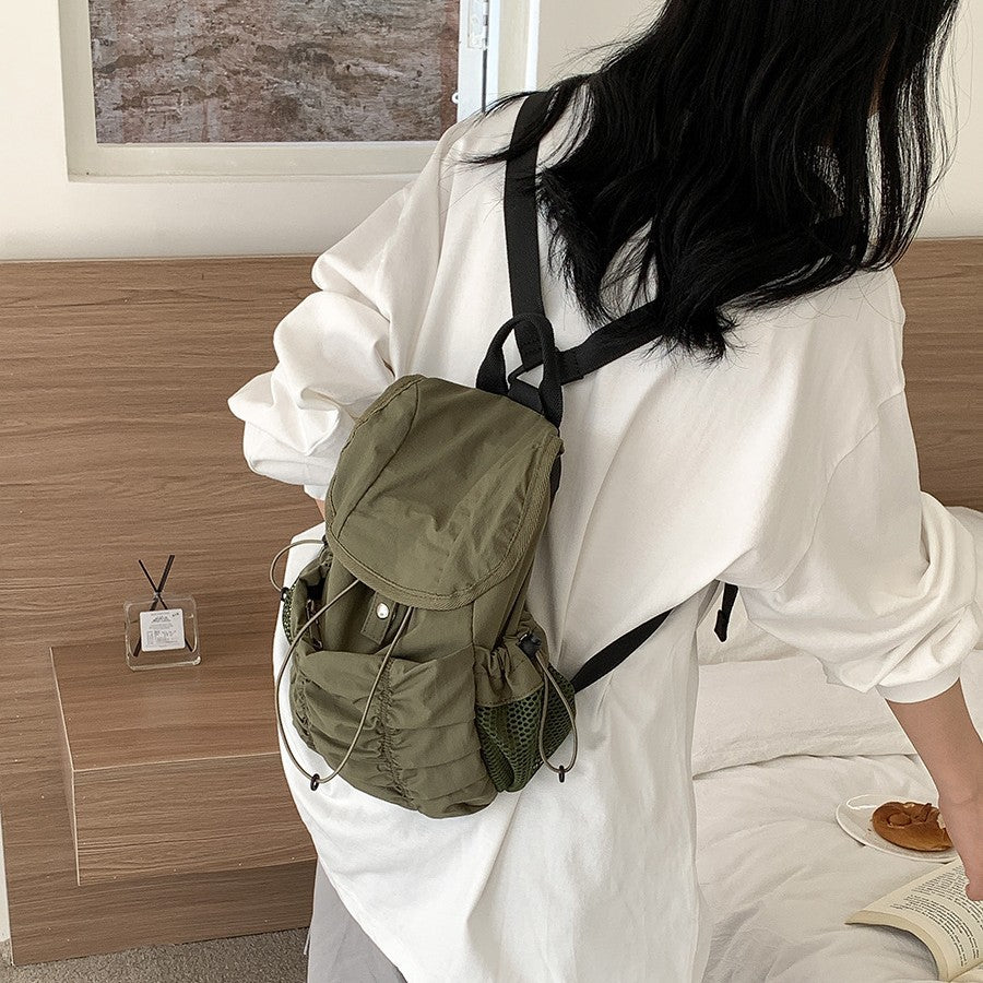 High-grade Flip Magnetic Snap Niche Pleated Backpacks
