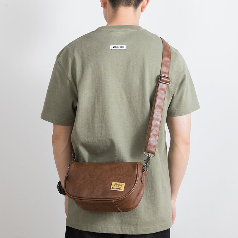 Men's Fashion Leather Leisure Korean Style Retro Men's Messenger Bags