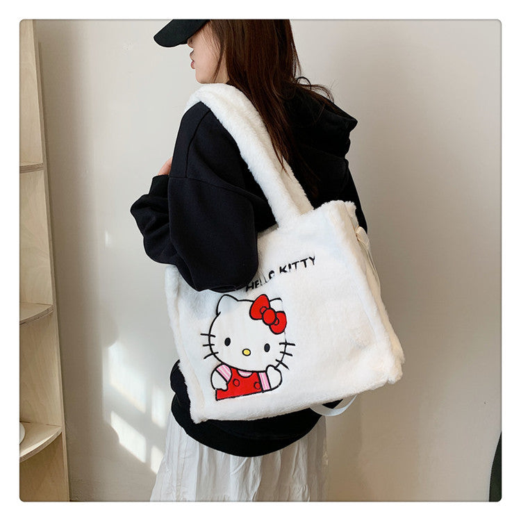 Women's Rabbit Plush For Make-up Cute Automobiles Curtain Cloth Birthday Shoulder Bags