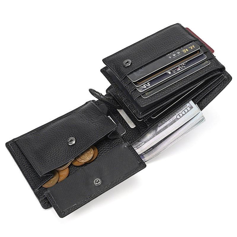 Multiple Slots First Layer Cowhide Oily Bags