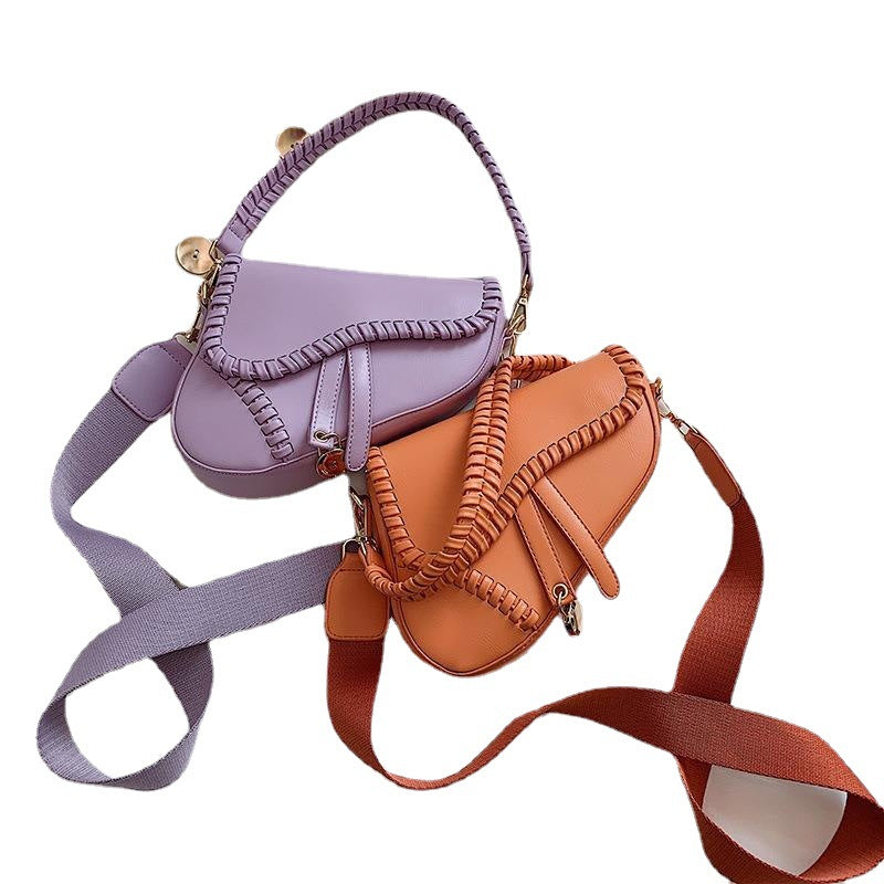 Women's Creative Vintage Weave Saddle Fashion Shoulder Bags