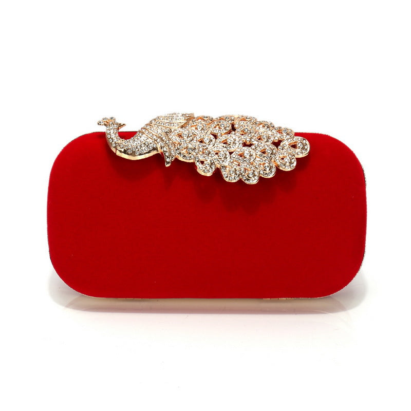 Women's Luxury Peacock Diamond Dinner Banquet All Evening Bags