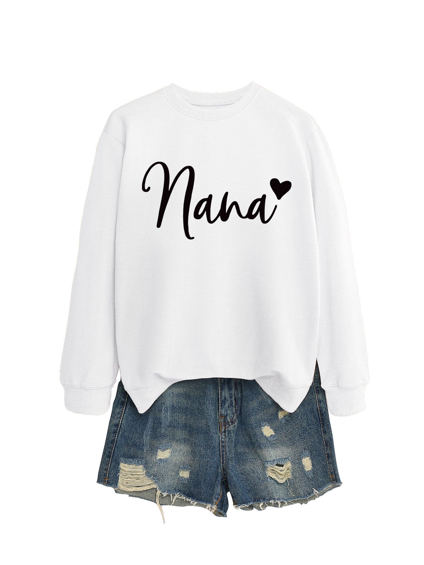 Women's Round Neck Elegant Heart Printing Simple Sweaters