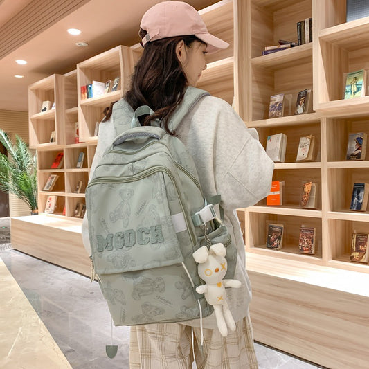 Bear Large Capacity Strong College High Middle School Students' Schoolbags