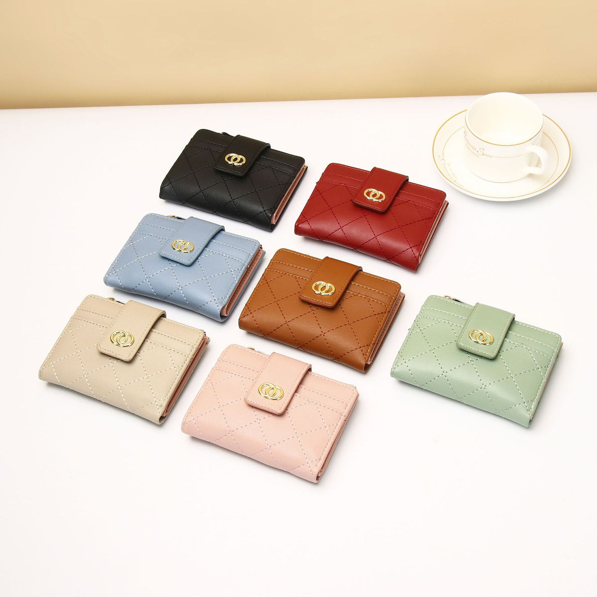 Women's Classic Style Embroidery Thread Short Ladies Wallet