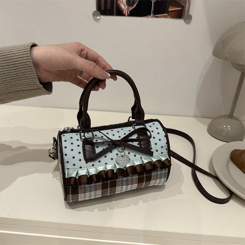 Women's Trendy Lace Fashion Polka-dotted Western Style Portable Underarm Women's Shoulder Bag