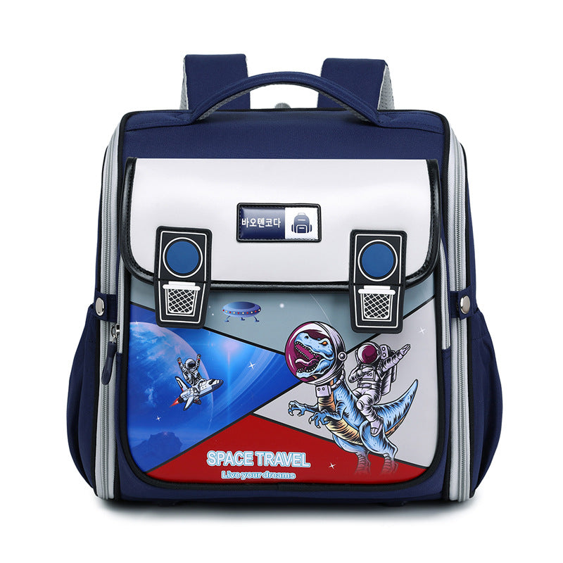 Children's Cartoon Fashion Primary Horizontal One-piece Burden Relief Spine Elementary School Students' Schoolbags