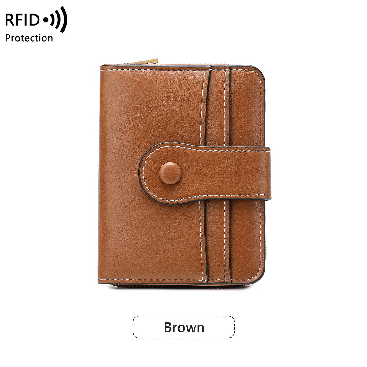 Durable Women's Short Multifunctional Zipper Retro Ladies Wallet
