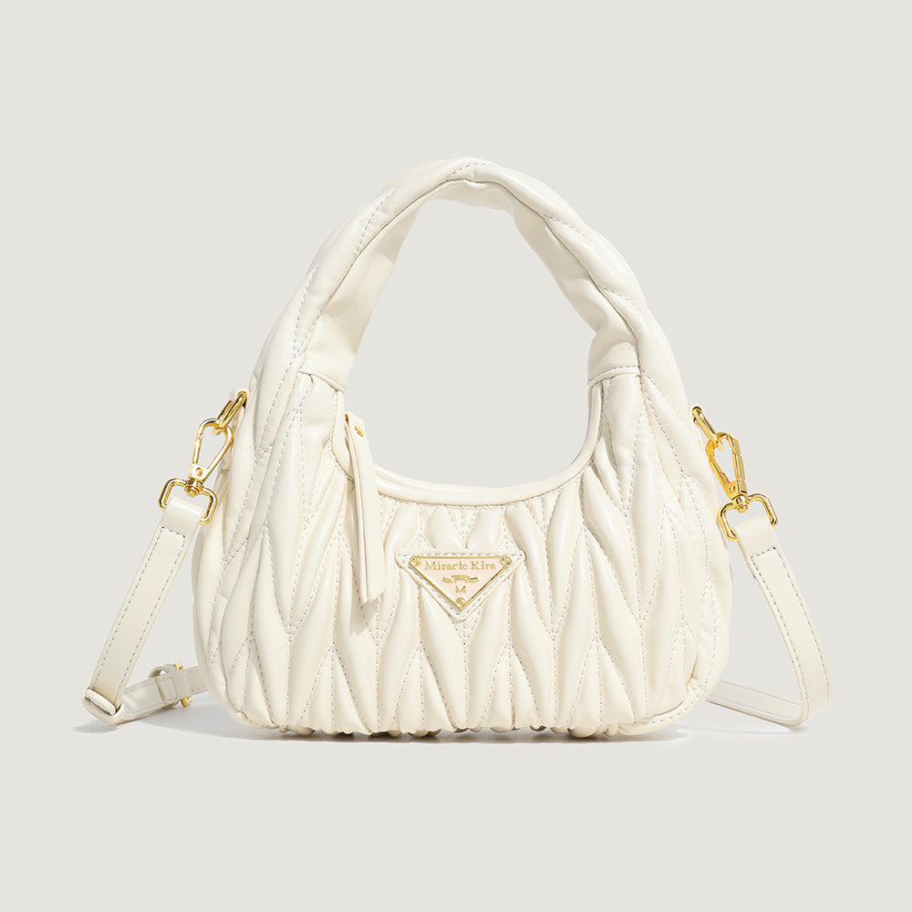 Women's Design Spring Exquisite High-grade Pleated Underarm Handbags