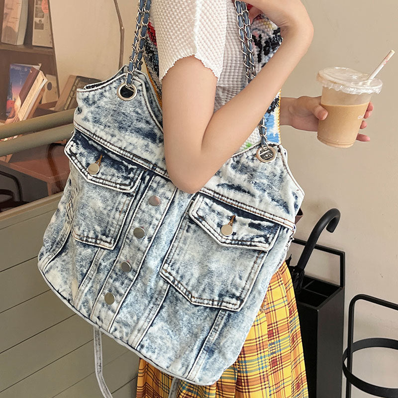 Attractive Charming Large Capacity Jean Design Shoulder Bags