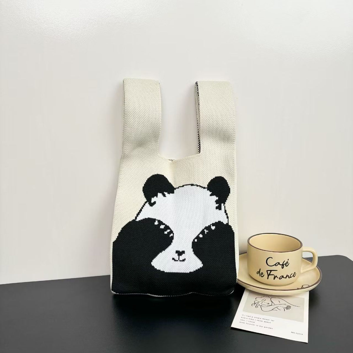 Women's Cute Panda Knitted Gift Niche High-grade Women's Handbag
