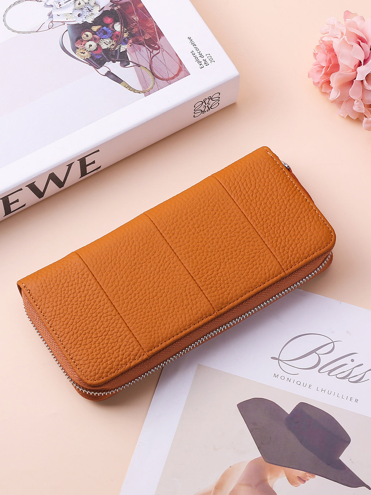 Women's Long Genuine Leather Large Capacity Mobile Ladies Wallet