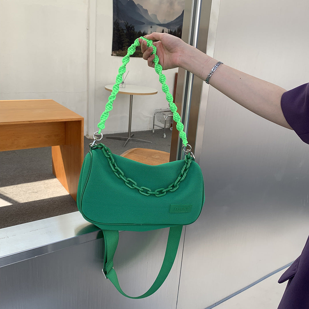 Macaron Female Fashion Grid Chain Large Shoulder Bags