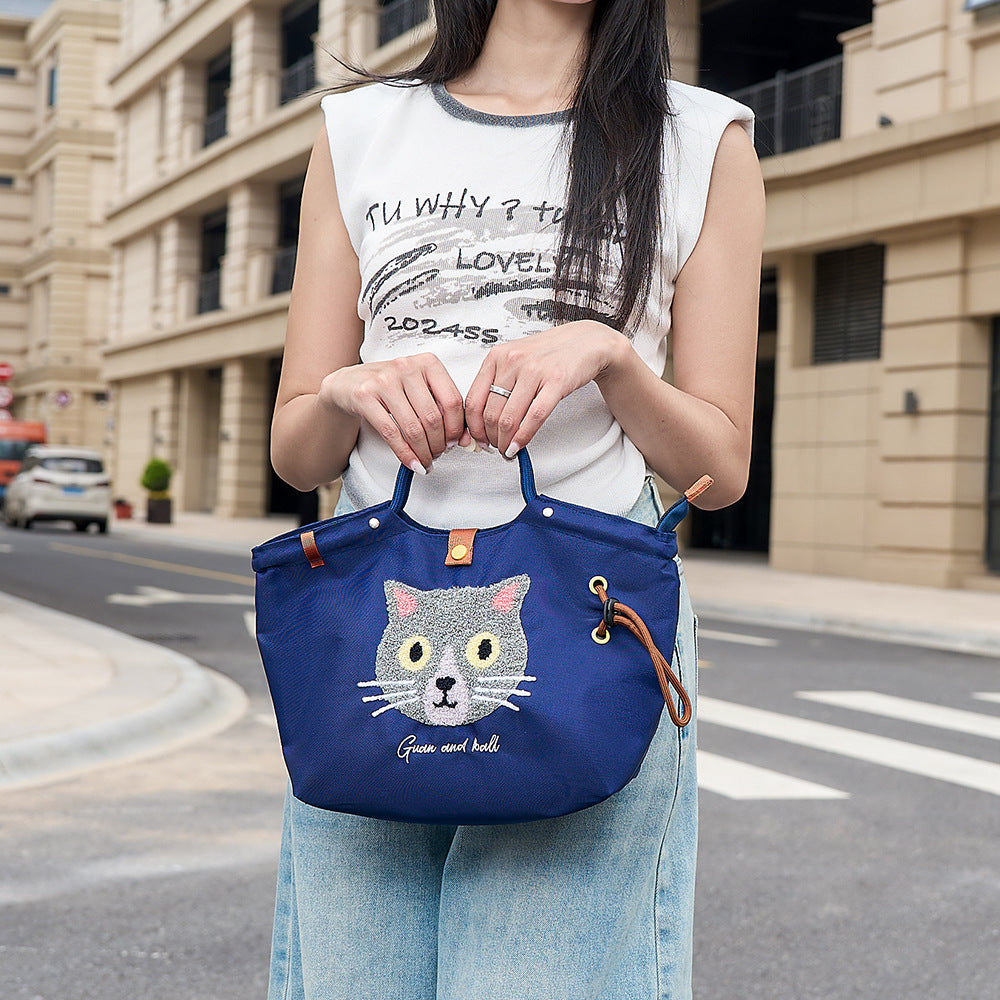 Cute Portable Pull Class Commuter Lunch Women's Handbag