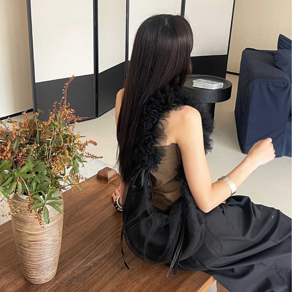 Portable Drawstring Design Sweet Lotus Leaf Crossbody Bags