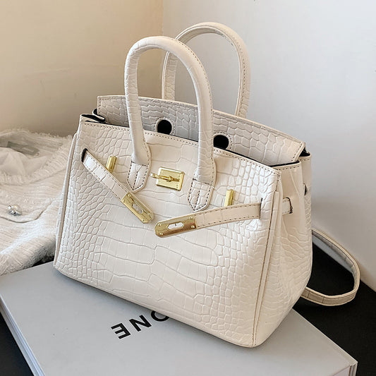 Women's High-grade Crocodile Pattern Fashion Portable Kelly Shoulder Bags