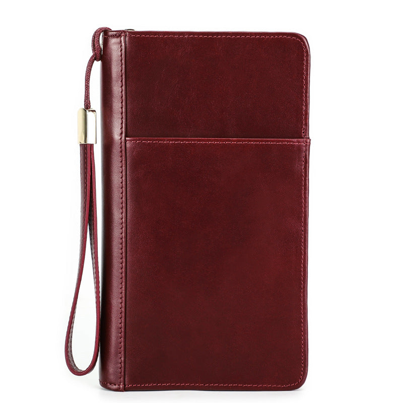 Men's Layer Cowhide Swiping Clutch Multifunctional Zipper Men's Handbags