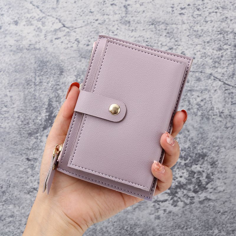 Charming Short Simple Zipper Multiple Slots Purses