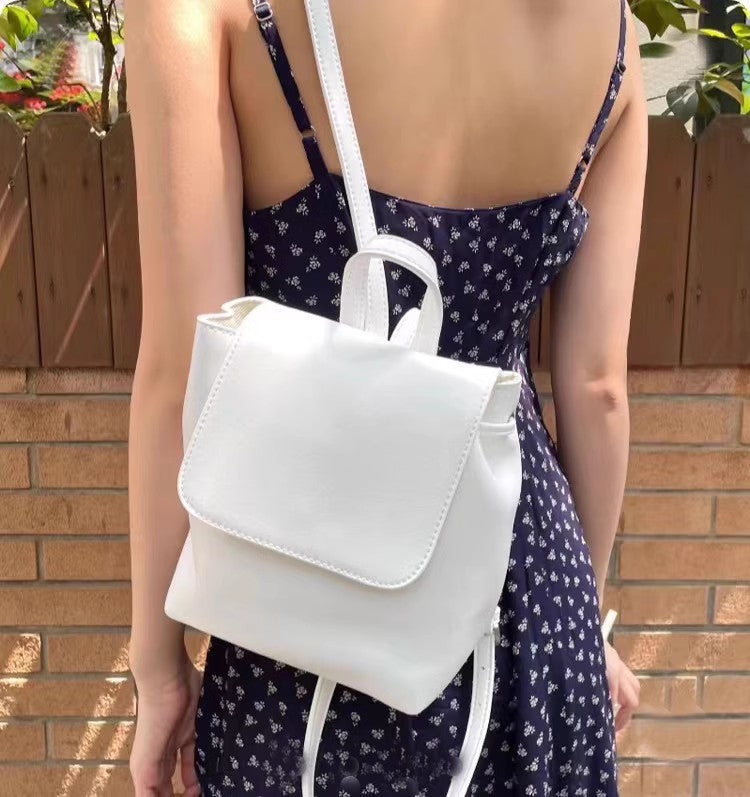 Graceful Durable Retro Brown Drawstring Texture Backpacks