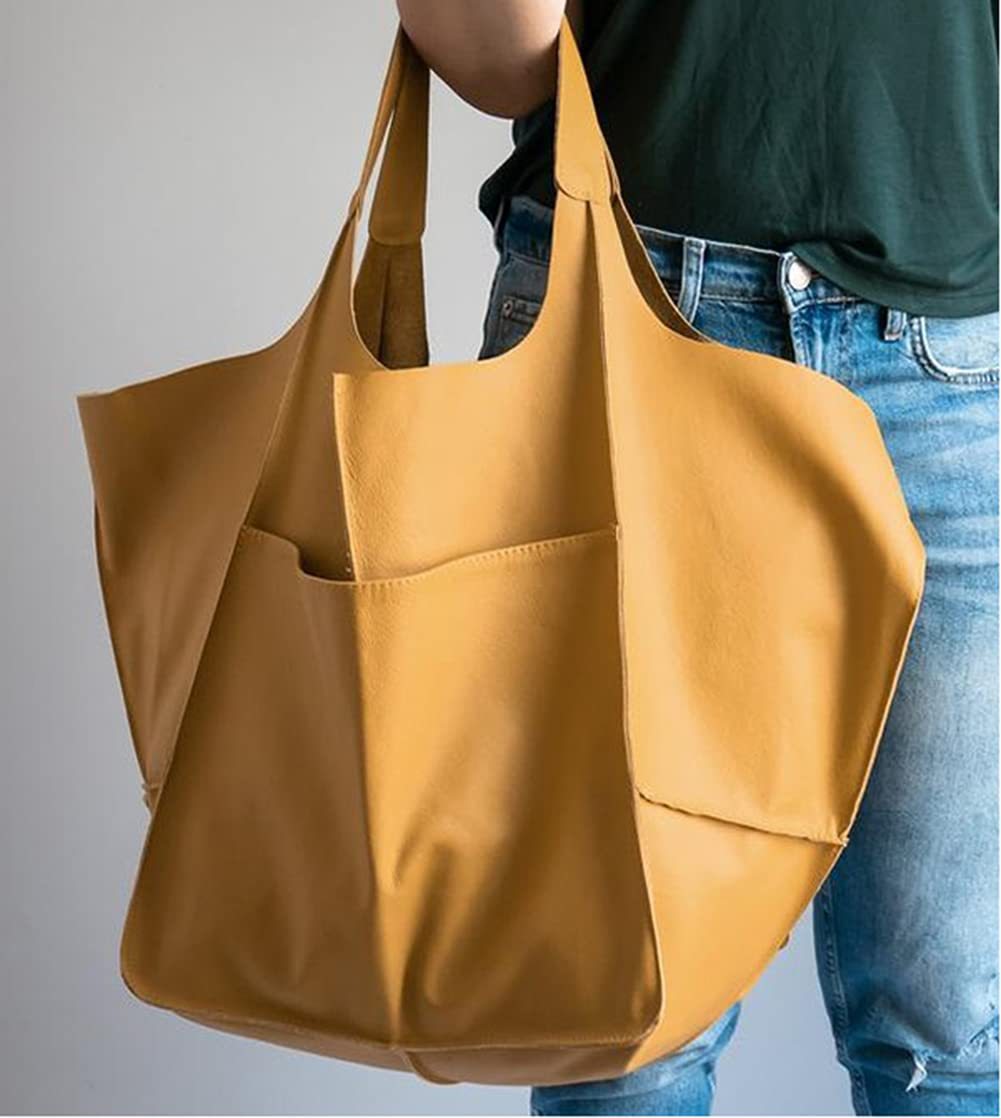 Women's Retro Simple Big Soft Leather Large Women's Shoulder Bag