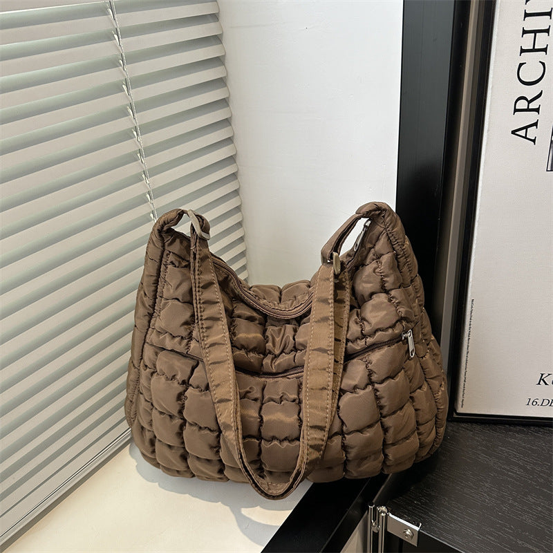 Embroidery Thread Fashion Pleated Cotton Clothing Korean Style Large Bags