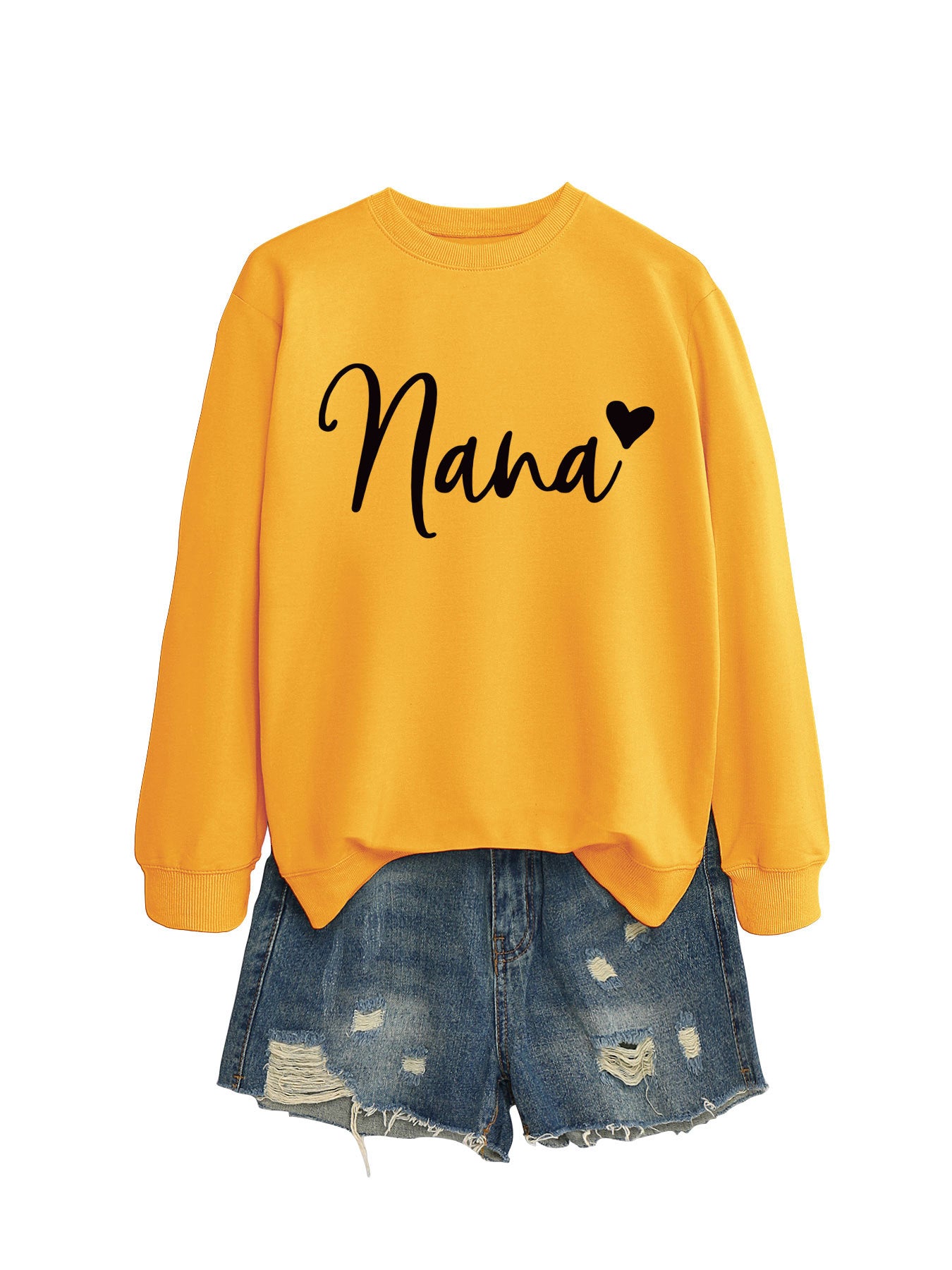 Women's Round Neck Elegant Heart Printing Simple Sweaters