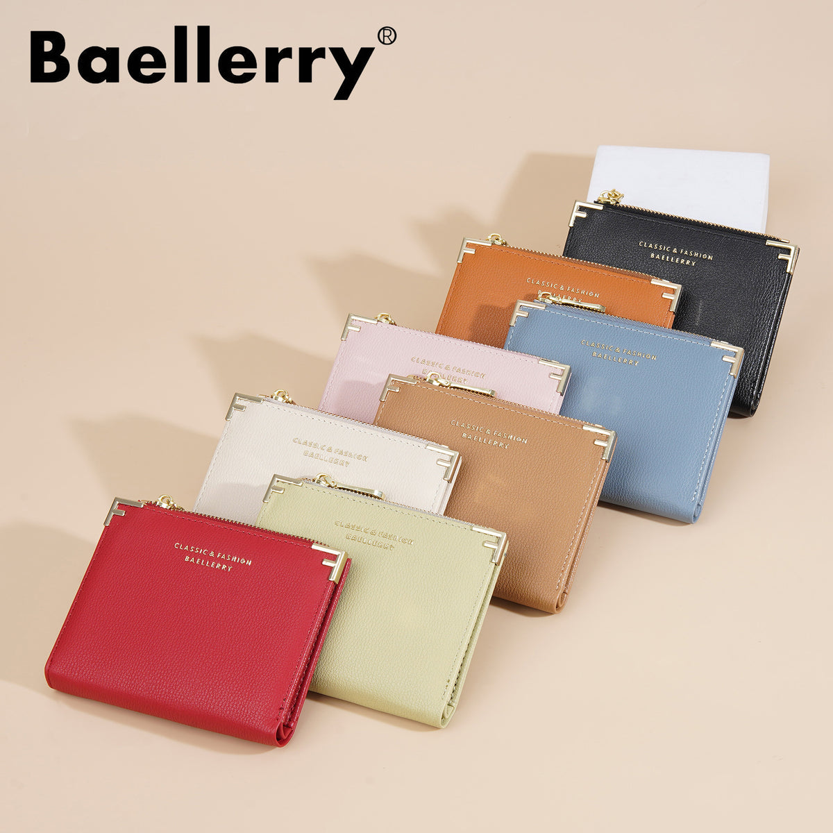 Women's Short Fashion Zipper Snap Korean Style Multiple Ladies Wallet