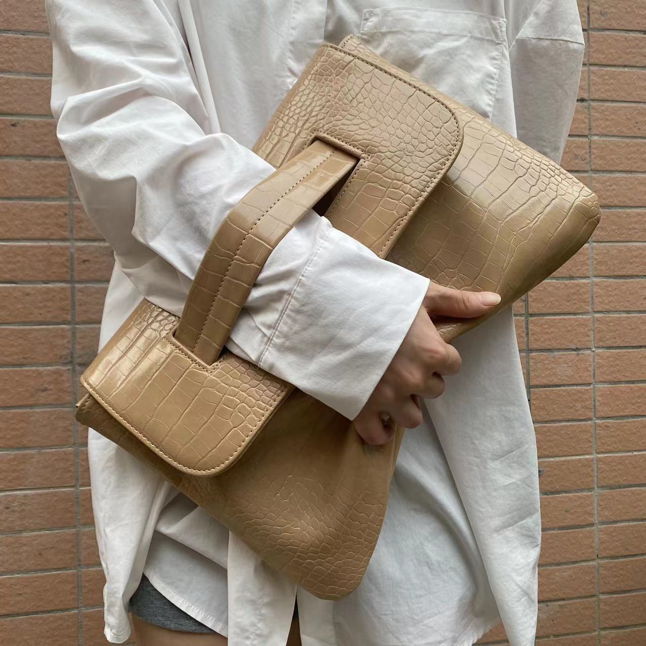 Pattern Strap Clutch Large Capacity File Handbags