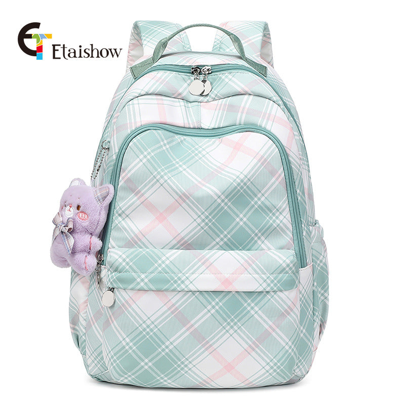 Women's For Junior Cute Cat Print Large Backpacks