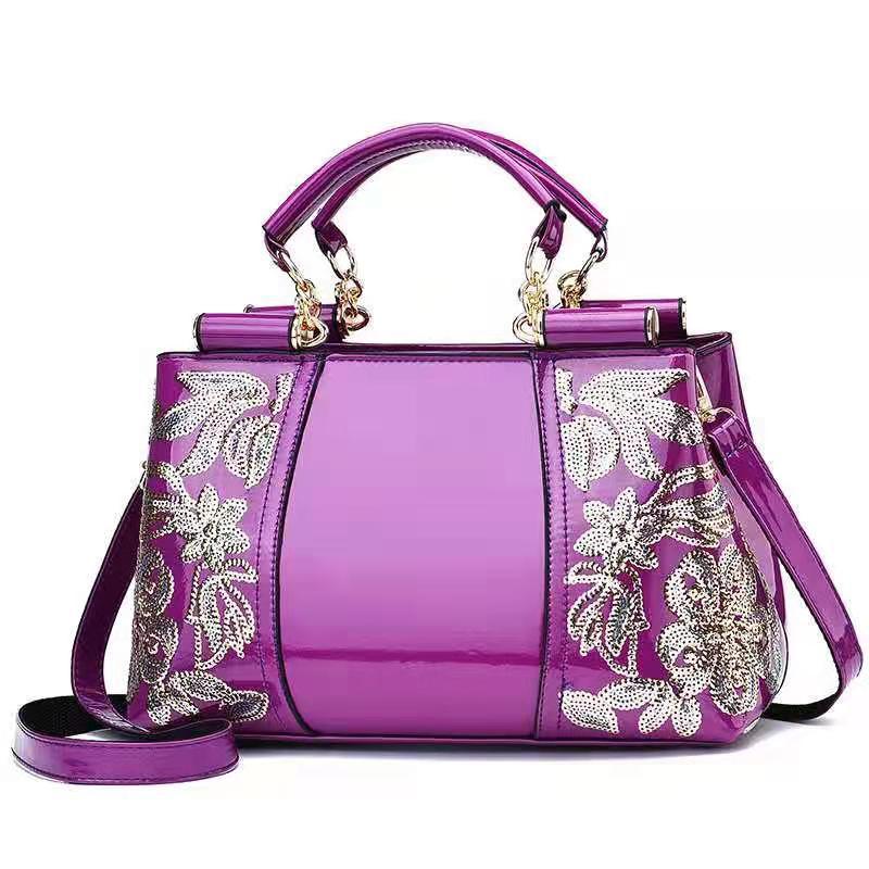 Women's Fashion Patent Leather Mother's Bright Elegant Shoulder Bags