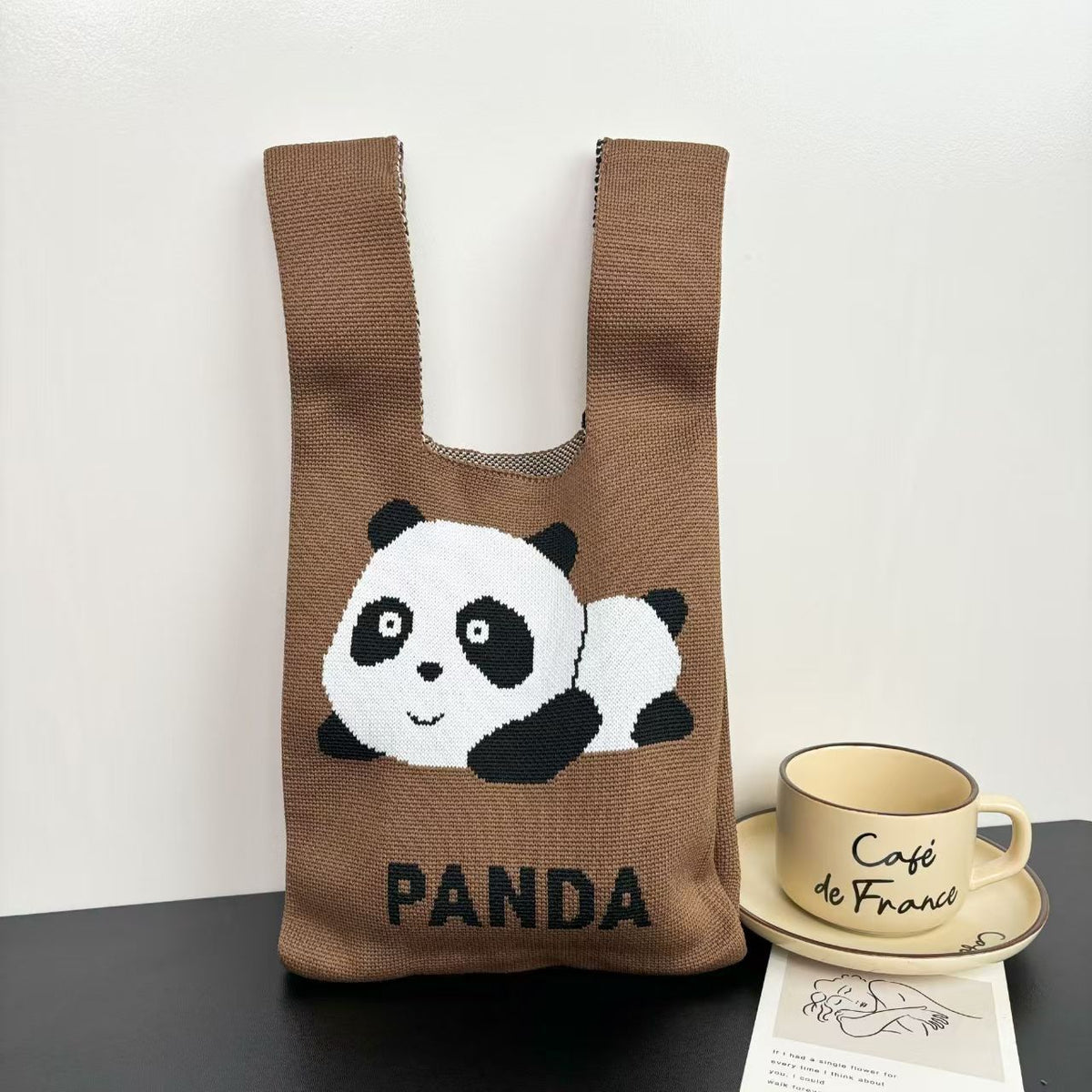 Women's Cute Panda Knitted Gift Niche High-grade Women's Handbag