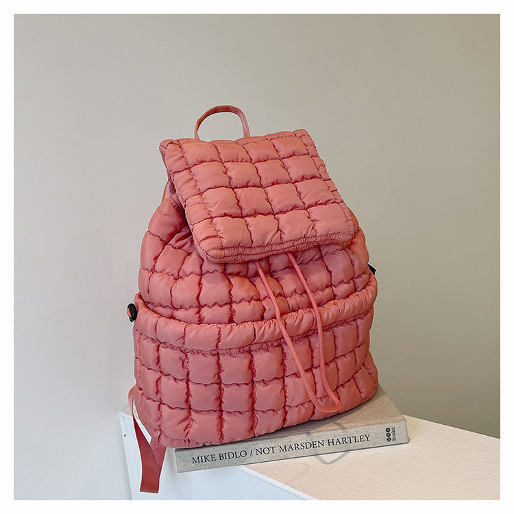 Women's Commuter Large Capacity Lightweight Fluffy Plaid Backpacks