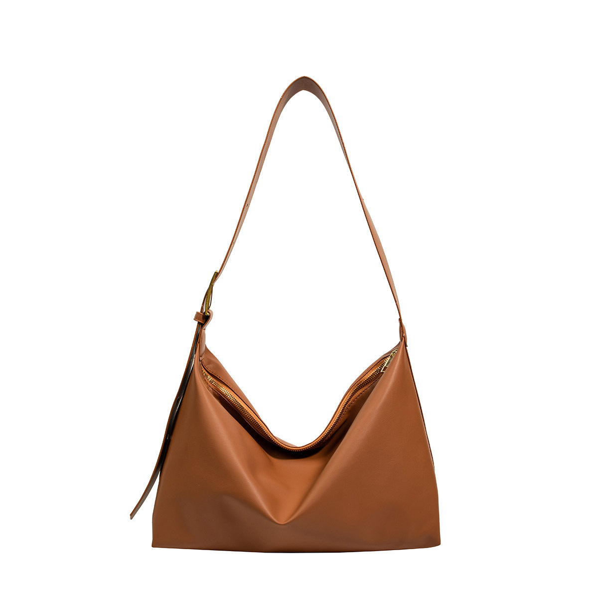 Women's Retro Solid Color Soft Texture Commuting Large Women's Shoulder Bag