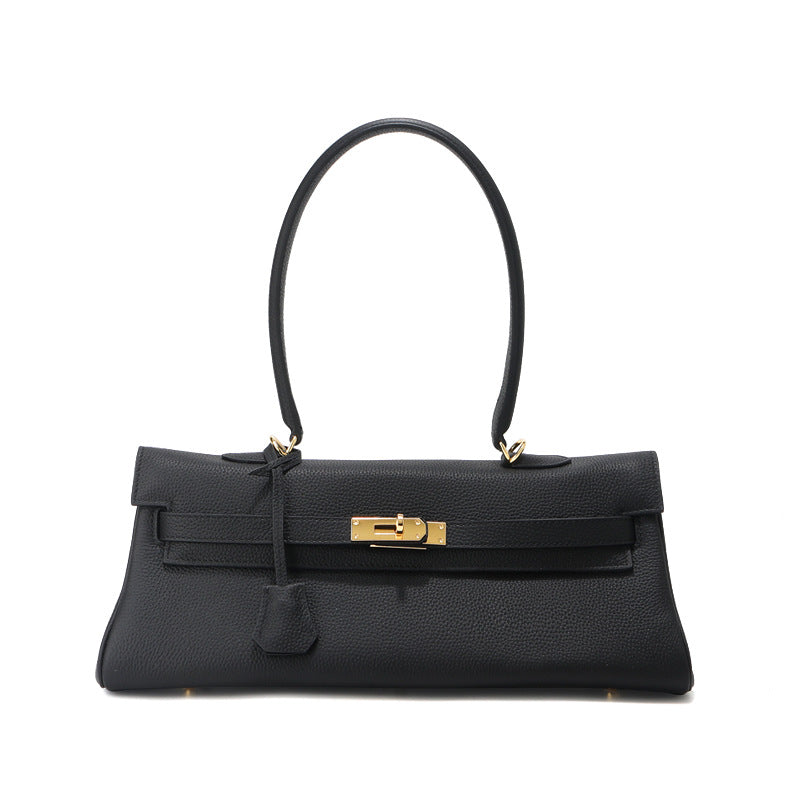 Women's Crosswise Large Size Callie Layer Cowhide Women's Shoulder Bag
